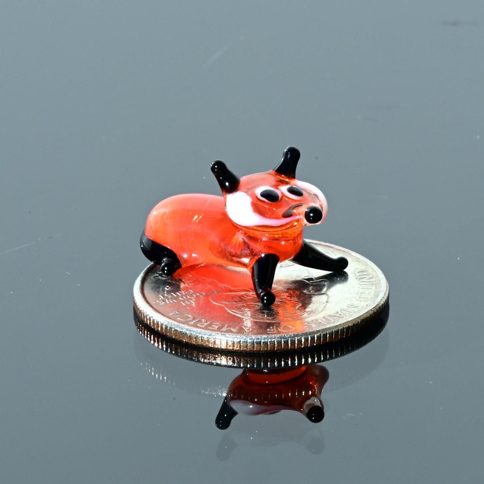 Tiny Glass Animals, Fox Gifts, Mini Glass Animals, Fox Figurine, Fox Decor, Fox Art, Glass Sculptures, Woodland Animals, Glass Animals