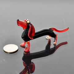 Glass Dachshund Figurine, Dachshund Gifts, Dog Memorial Gift, Wiener Dog Art, Blown Glass Animals, Sausage Dog Decor, Glass Dog