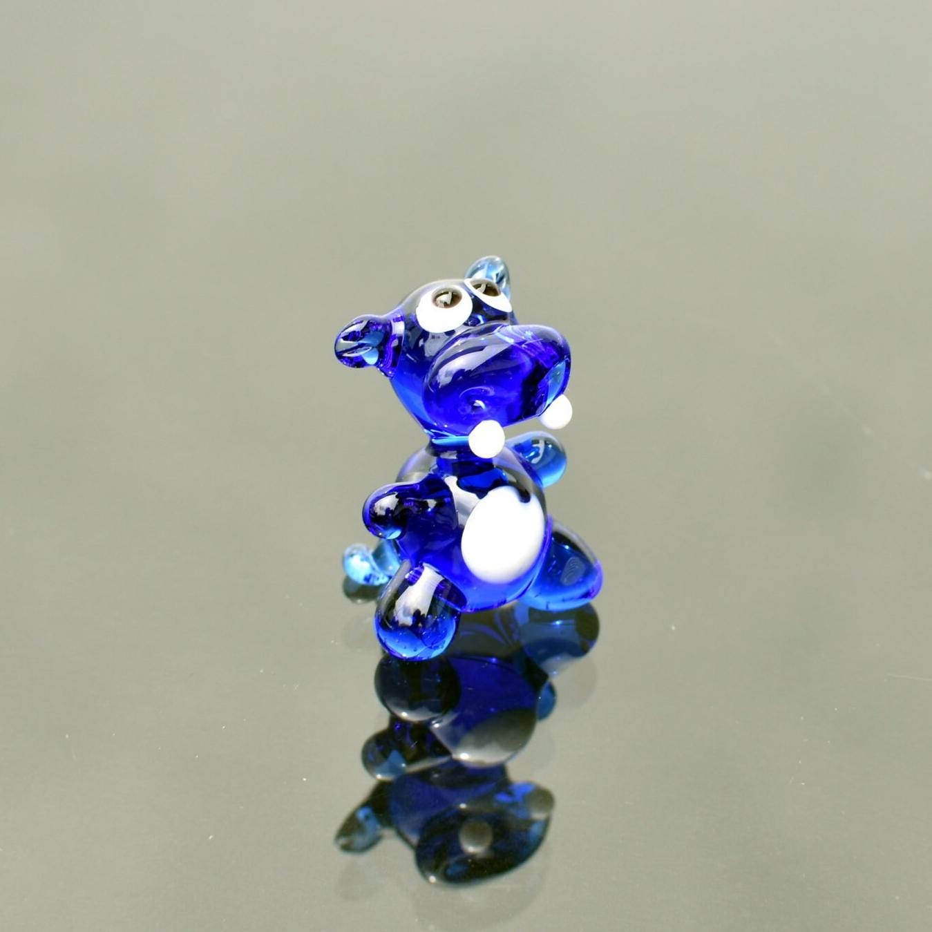 Blown Glass Animals, Handmade Glass Hippo, Lampwork Glass Animals, Hippo Gifts, House Hippo, Safari Animals, Art Glass Animal Figurine