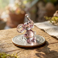 Elephant Figurine, Purple Elephant, Glass Animals, Elephant Gifts, Tiny Glass Animals, Elephant Decor, Glass Elephant, Mini Glass Animals