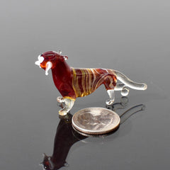 Glass Tiger Figurine, Tiger Statue, Animal Sculpture, Jungle Decor, Miniature Hand Blown Glass, Glass Animals, Blown Glass Animals, Tigers