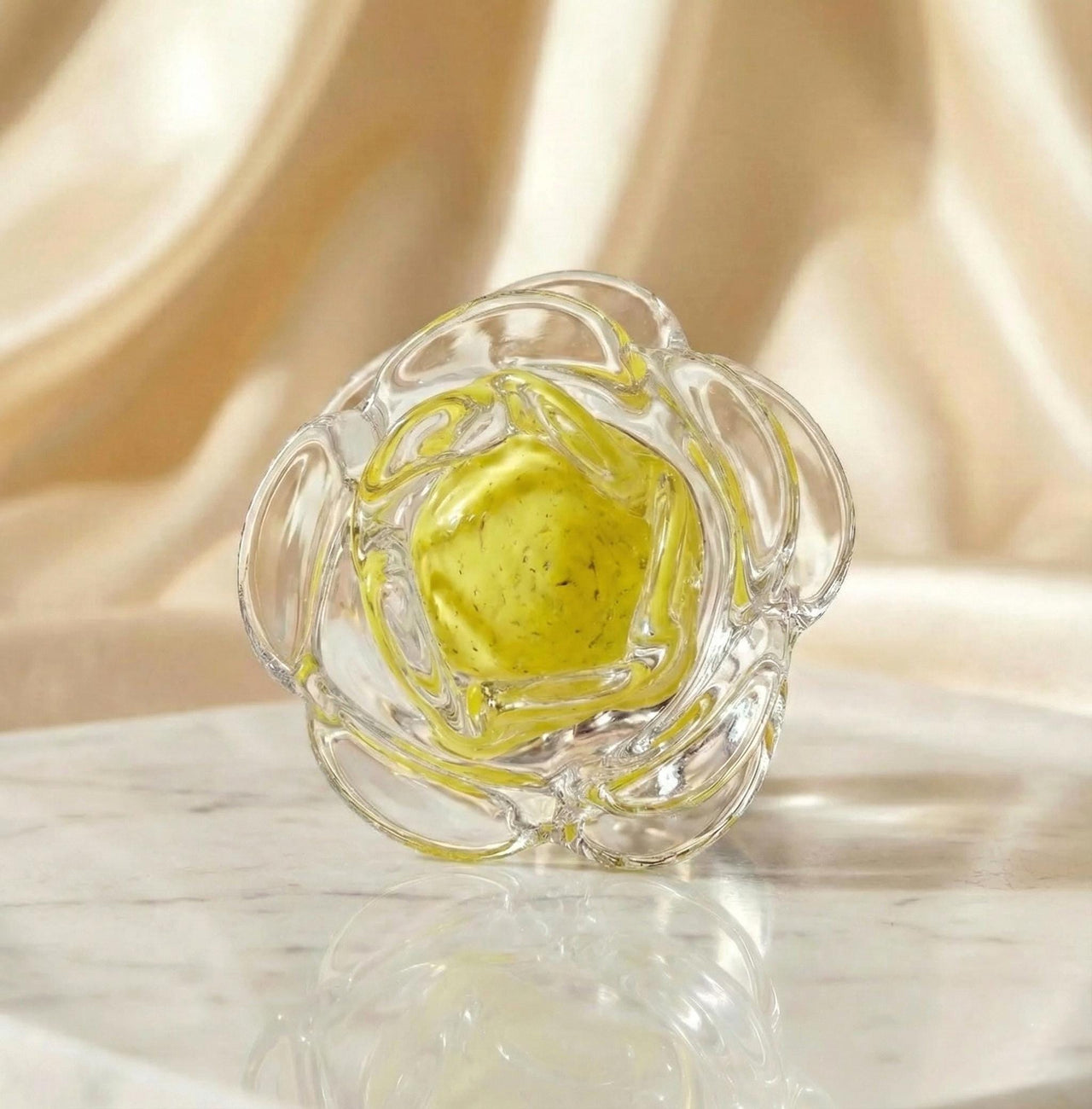 Yellow Rose Glass Paperweight