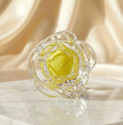 Yellow Rose Glass Paperweight