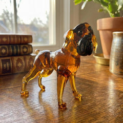 Amber Glass Boxer Dog, Boxer Dog Gifts, Glass Dog Figurine, Boxer Dog Statue, Blown Glass Animals, Fawn Boxer Art, Dog Memorial Gift