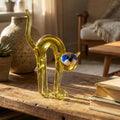 Glass Cat Figurine, Cat Statue, Glass Cat, Cat Figure, Cat Art, Glass Sculpture, Large Cat Statue, Glass Animals, Glass Figures, Cats