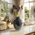 Midnight Iris Glass Centerpiece