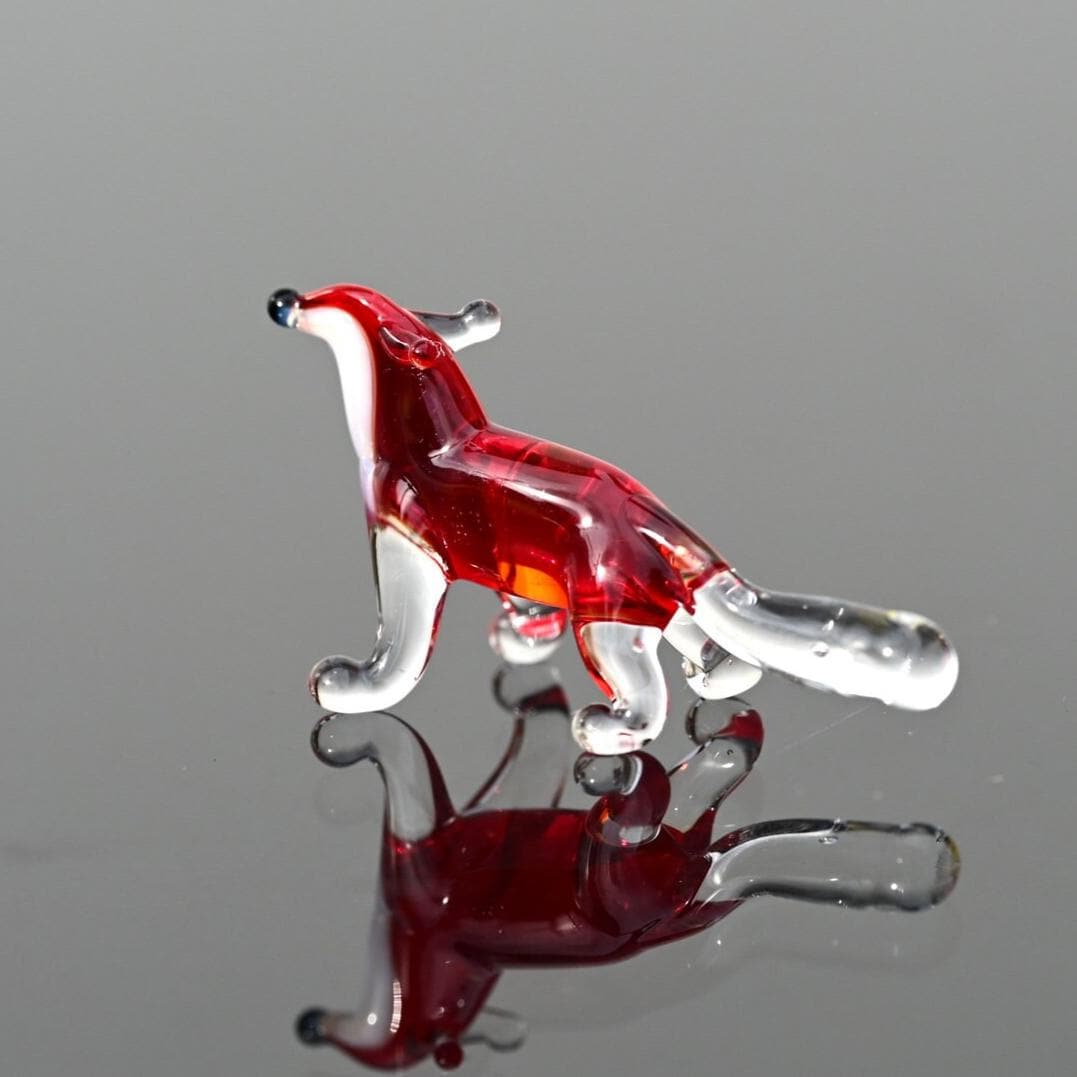 Tiny Glass Animals, Fox Gifts, Mini Glass Animals, Fox Figurine, Fox Decor, Fox Art, Glass Sculpture, Glass Animals, Red Fox, Foxes, Art