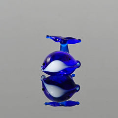 Tiny Glass Whale - Small Hand Blown Glass Animal Figurine - Blue Whale Gift - Cute Gift for Her