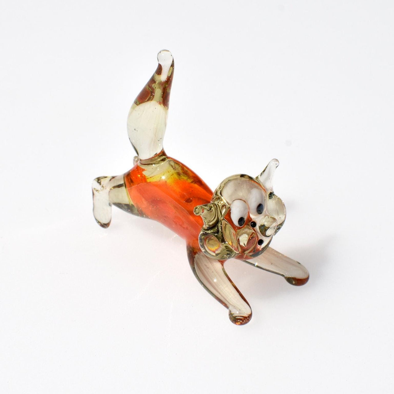 Orange Cat Gifts, Glass Cat Figurine, Orange Cat Art, Glass Cat, Cat Figure, Cat Art, Glass Sculpture, Glass Animals, Cat Statue, Orange Cat