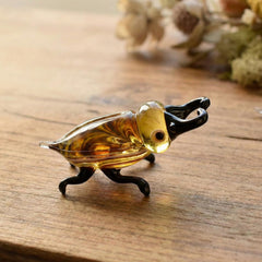 Hand Blown Glass Beetle Figurine - Glass Beetle Figurine - Unique Gift for Insect Lovers