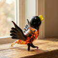 Orange Bird, Glass Bird Sculpture, Blown Glass Parrot Figurine, Gift for Bird Lovers, Parrot Statue, Bird Lover Gifts, Parrot Decor Art