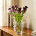 Purple Glass Flowers, Glass Rose - Blown Glass Rose - Glass Flowers Bouquet - Hand Blown Glass Flower  - Mothers Day Gifts for Her