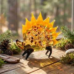 Glass Hedgehog, Woodland Decor, Woodland Animals, Hand Blown Glass, Glass Animals, Glass Sculpture, Hedgehog Gifts, Glass Figures, Glass Art