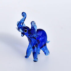 Elephant Statue, Blue Glass Elephant, Elephant Decor, Elephant Gifts, Elephant Sculpture, Blown Glass Animals, Glass Elephant, Art, Blue