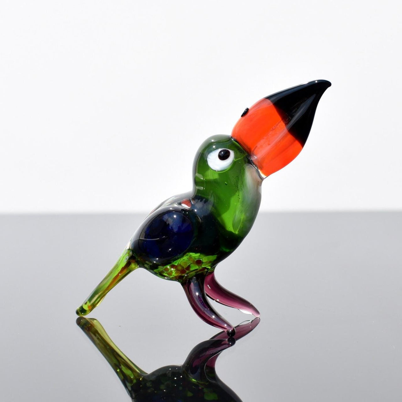 Toucan Sculpture, Toucan, Gift for Bird Lovers, Glass Toucan Art, Blown Glass Animals, Glass Bird Figurine, Tropical Jungle Decor Gift