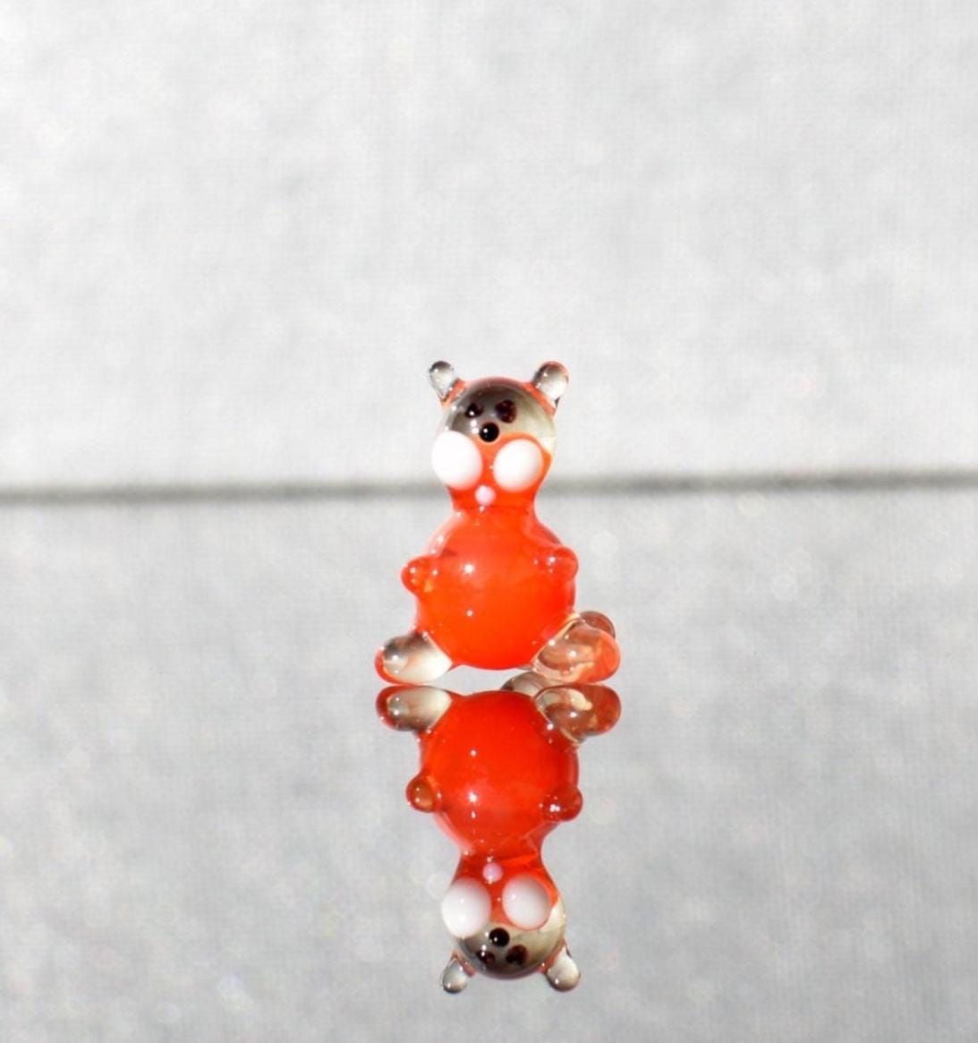 Tiny Glass Animals, Orange Cat Gifts, Mini Glass Animals, Glass Cat Figurine, Orange Cat Art, Glass Cat, Glass Animals, Glass Sculptures