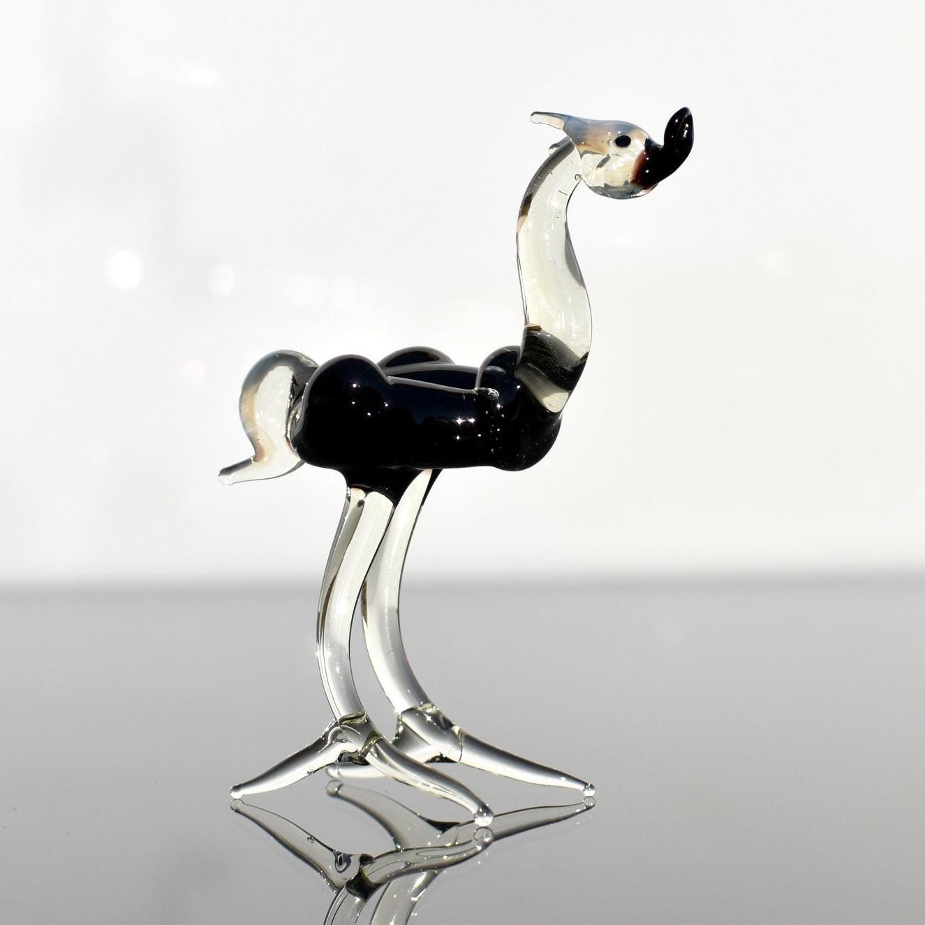 Ostrich, Glass Bird Figurine, Bird Sculpture, Bird Decor, Bird Lover Gifts, Glass Bird, Bird Figurine, Bird Art, Blown Glass Bird, Statue