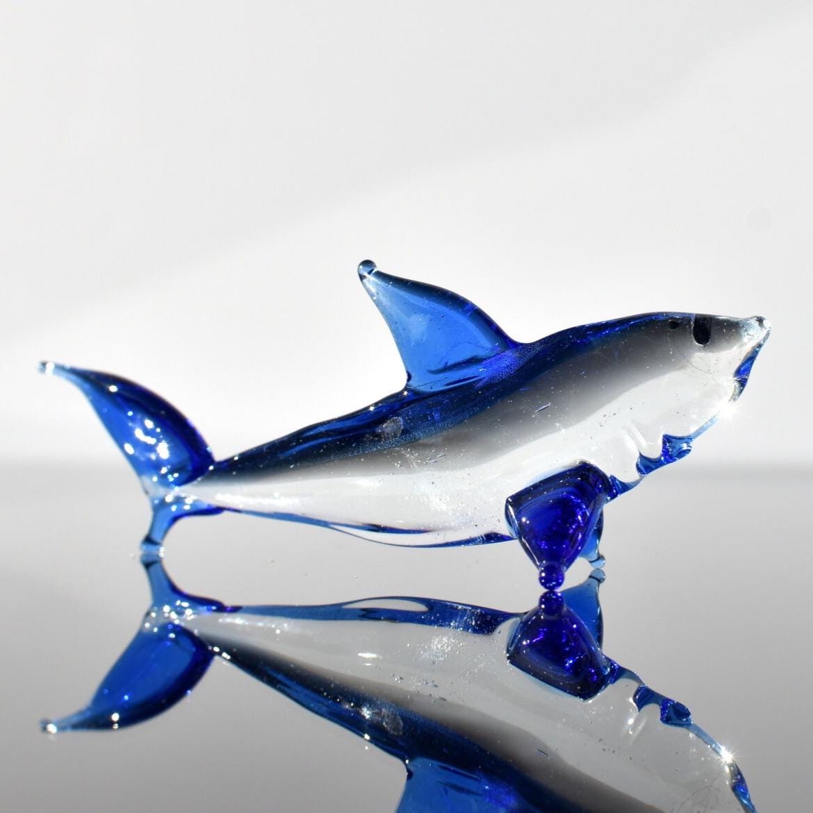 Shark Decor, Glass Sculpture, Shark Gifts, Glass Fish, Murano Glass Fish, Shark Art, Glass Animals, Shark, Blown Glass Fish, Art