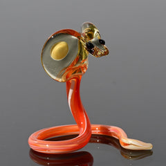 Snake Figurine Decor, Snake Art, Tiny Glass Animals, Glass Snake Cobra, Year of the Snake, Snake Charm, Miniature Glass Animals