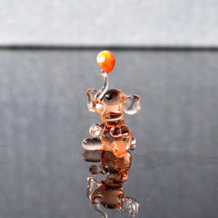Elephant Gifts, Elephant Figurine, Glass Elephant, Tiny Glass Animals, Elephant Decor, Mini Glass Animals, Amber Glass, Glass Animals, Art