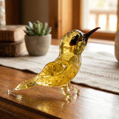 Yellow Bird, Glass Bird Figurine, Bird Sculpture, Bird Decor, Bird Lover Gifts, Glass Bird, Bird Figurine, Bird Art, Blown Glass Bird