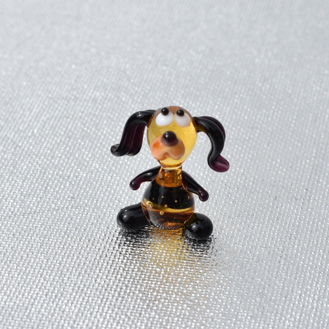 Amber Glass Dog Figurine, Mini Glass Animals, Collectible Tiny Glass Animals, Dog Memorial Gift, Miniature Glass Animals, Puppy Gift