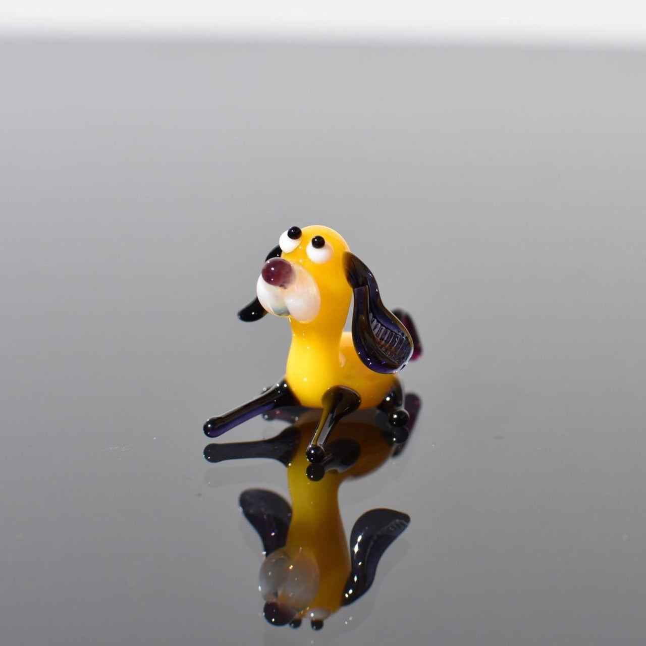 Whimsical Dog Figurine, Dog Memorial Gift, Glass Dog, Tiny Glass Animals, Dog Statue, Mini Glass Animals, Puppy Gift for Dog Lovers