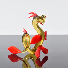 Dragon Statue, Fantasy Decor, Yellow Glass Dragon, Glass Sculpture, Dragon Gifts, Dragon Decor, Fantasy Art, Red Wings, Amber Glass, Art