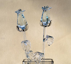 Glass Roses - Hand Blown Glass Rose - Glass Flowers Bouquet - Clear Glass Flowers - Mothers Day Gifts for Her