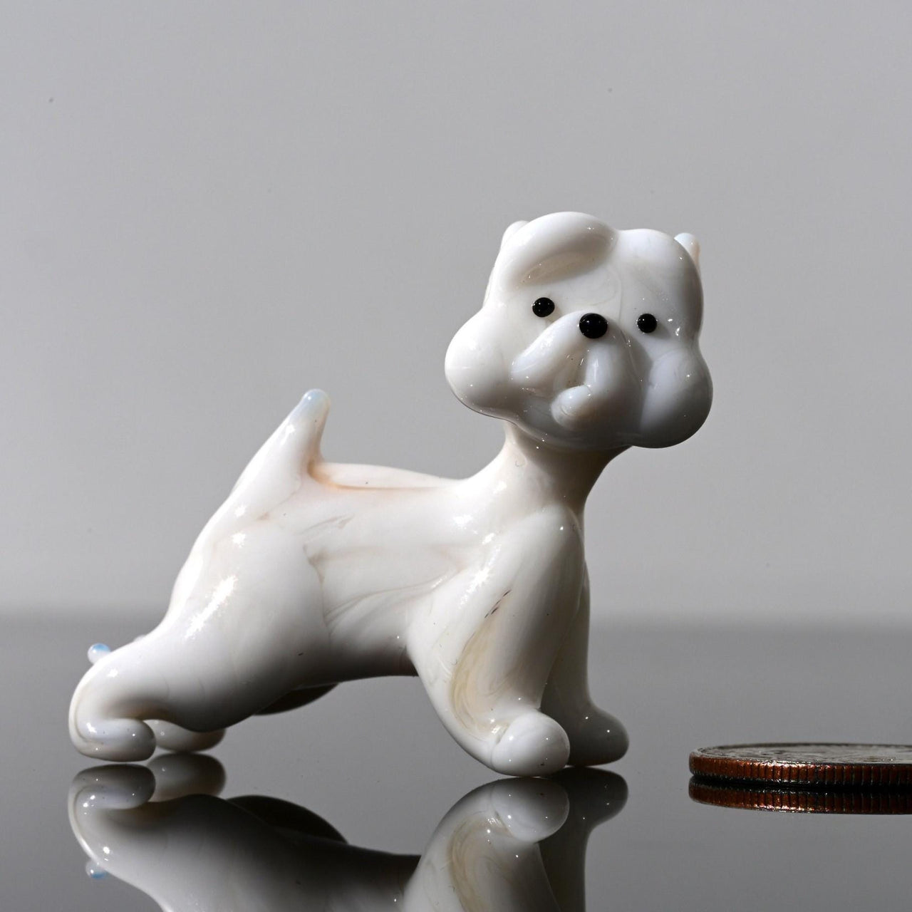 Glass Westie Figurine, Westie Gifts, West Highland White Terrier - White Dog Figurine - Westie Valentine - Dog Statue Gift for Her