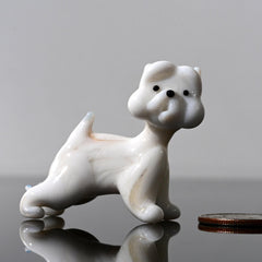 Glass Westie Figurine, Westie Gifts, West Highland White Terrier - White Dog Figurine - Westie Valentine - Dog Statue Gift for Her