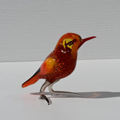 Handmade Orange Bird, Glass Bird Figurine, Bird Sculpture, Bird Decor, Bird Lover Gifts, Glass Bird, Bird Figurine, Bird Art, Glass Bird
