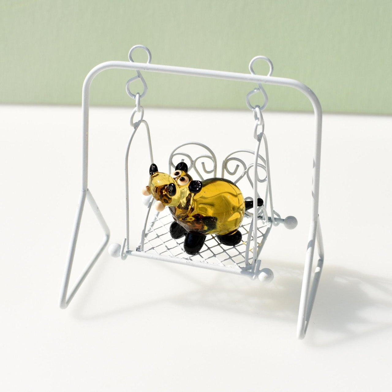 House Hippo Figurine, Tiny Glass Animals, Hippo Gifts, Hippopotamus, Mini Glass Animals, Safari Animals, Amber Glass Hippo, Miniature Animal