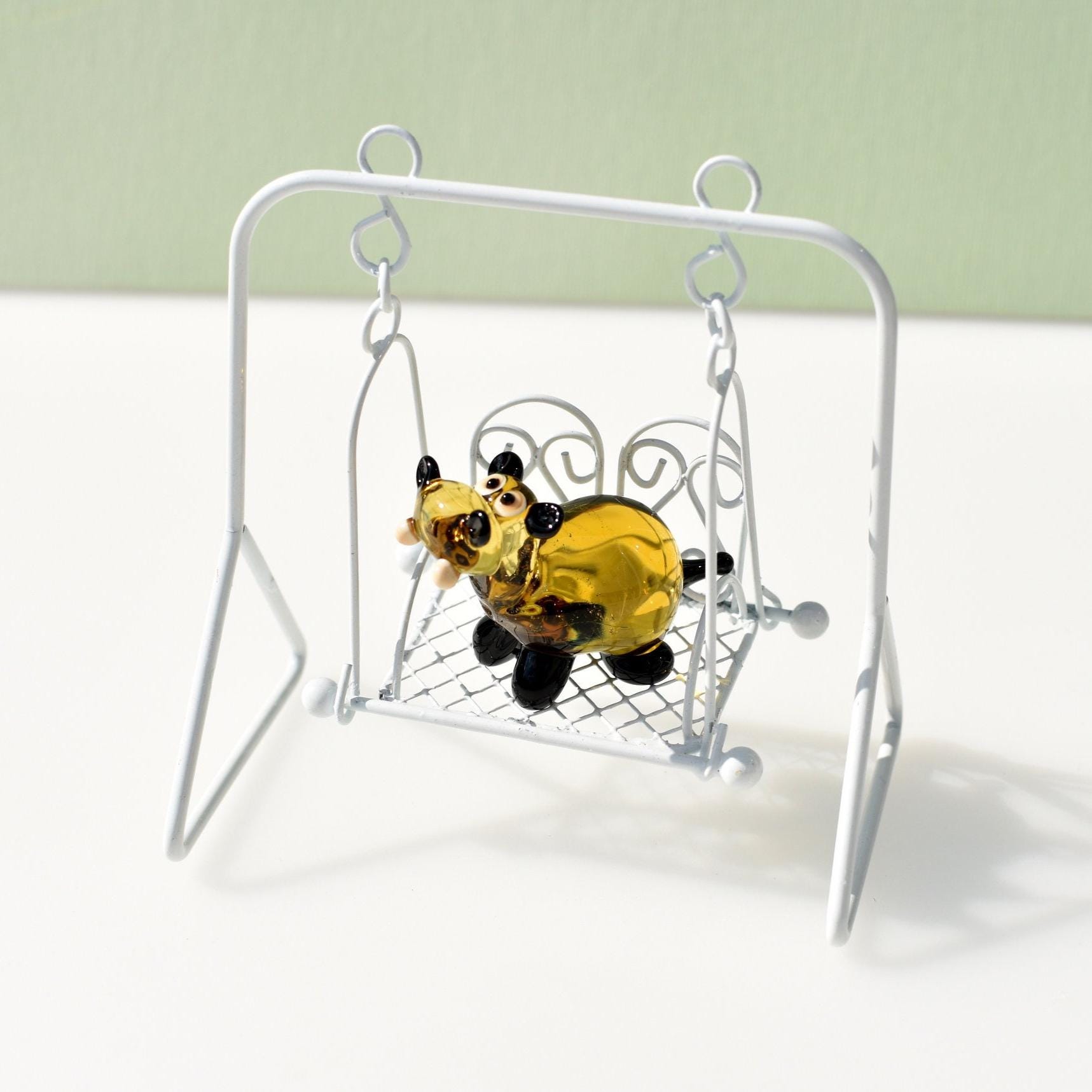 House Hippo Figurine, Tiny Glass Animals, Hippo Gifts, Hippopotamus, Mini Glass Animals, Safari Animals, Amber Glass Hippo, Miniature Animal