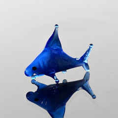 Shark Gifts, Shark Decor, Tiny Glass Animals, Shark, Glass Fish, Mini Glass Animals, Shark Art, Glass Animals, Shark Cake Topper