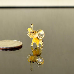 Tiny Glass Animals, Elephant Charm, Elephant Gifts, Glass Elephant, Mini Glass Animals, Elephant Figurine, Glass Animals, Amber, Yellow