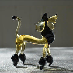 Poodle Figurine, Poodle Gifts, Poodle Art, Dog Memorial Gift, Standard Poodle, Blown Glass Animals, Poodle Decor, Black & Amber Show Dog