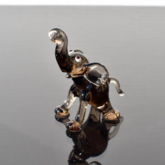 Elephant Statue, Elephant Decor, Elephant Gifts, Glass Elephant, Elephant Figurine, Blown Glass Animals, Elephant Sculpture, Amber Glass