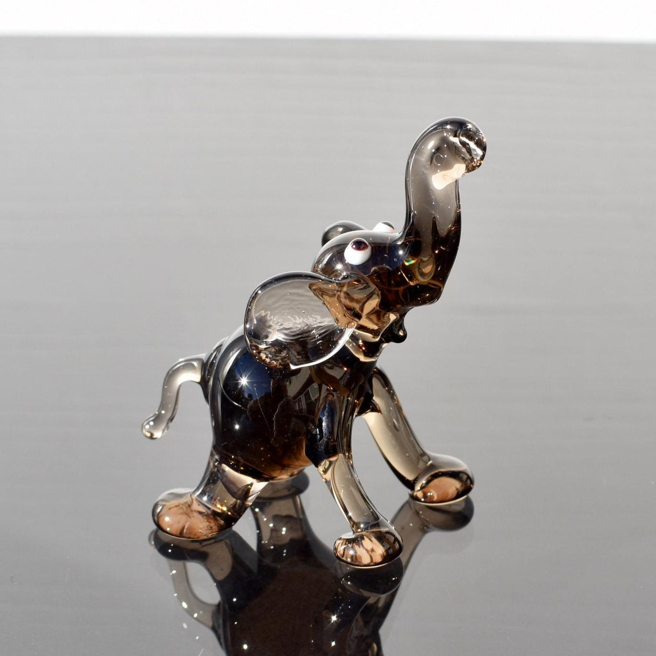 Elephant Statue, Elephant Decor, Elephant Gifts, Glass Elephant, Elephant Figurine, Blown Glass Animals, Elephant Sculpture, Amber Glass