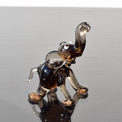 Elephant Statue, Elephant Decor, Elephant Gifts, Glass Elephant, Elephant Figurine, Blown Glass Animals, Elephant Sculpture, Amber Glass