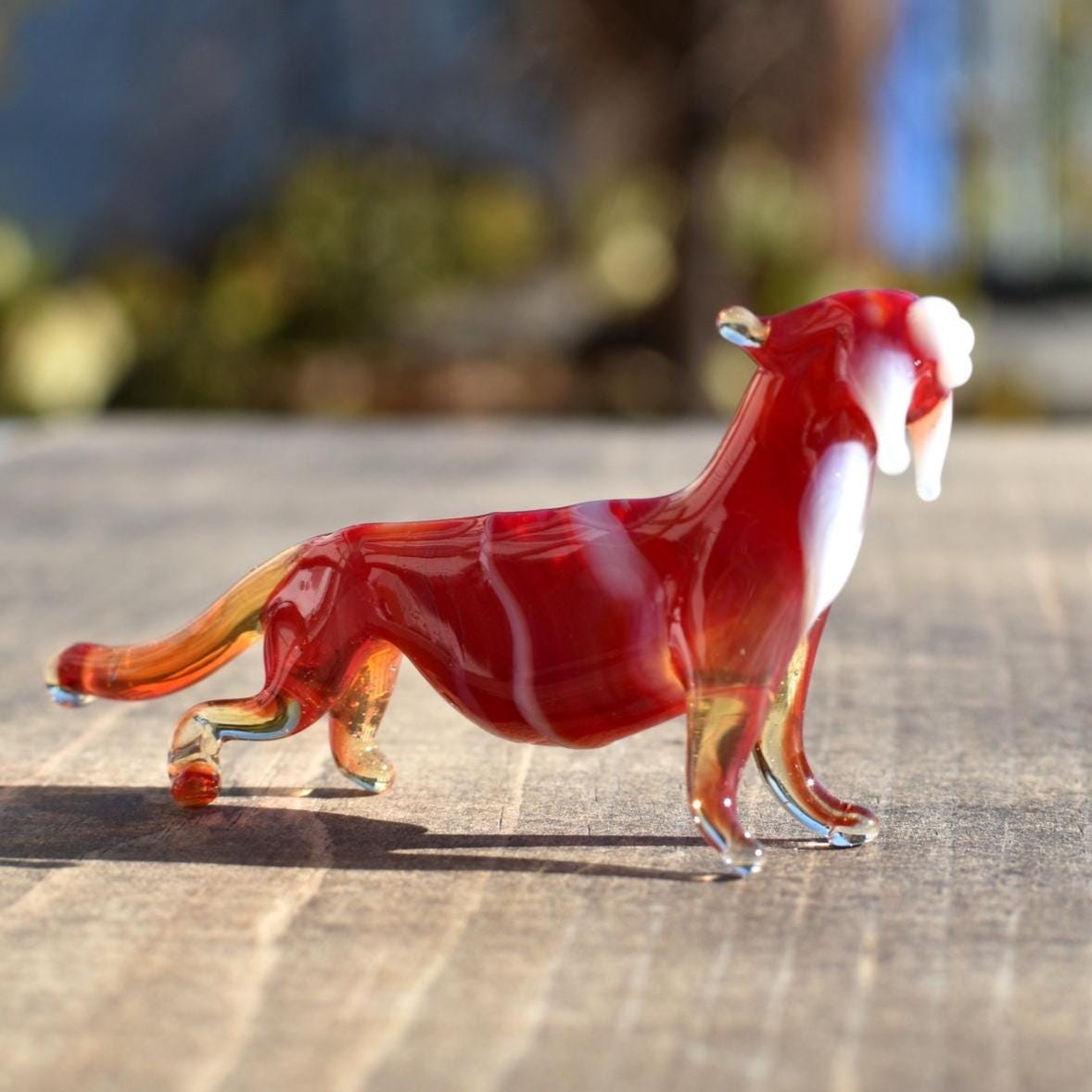 Glass Tiger Figurine, Tiger Statue, Animal Sculpture, Jungle Decor, Tiny Hand Blown Glass, Glass Animals, Blown Glass Animals, Tigers