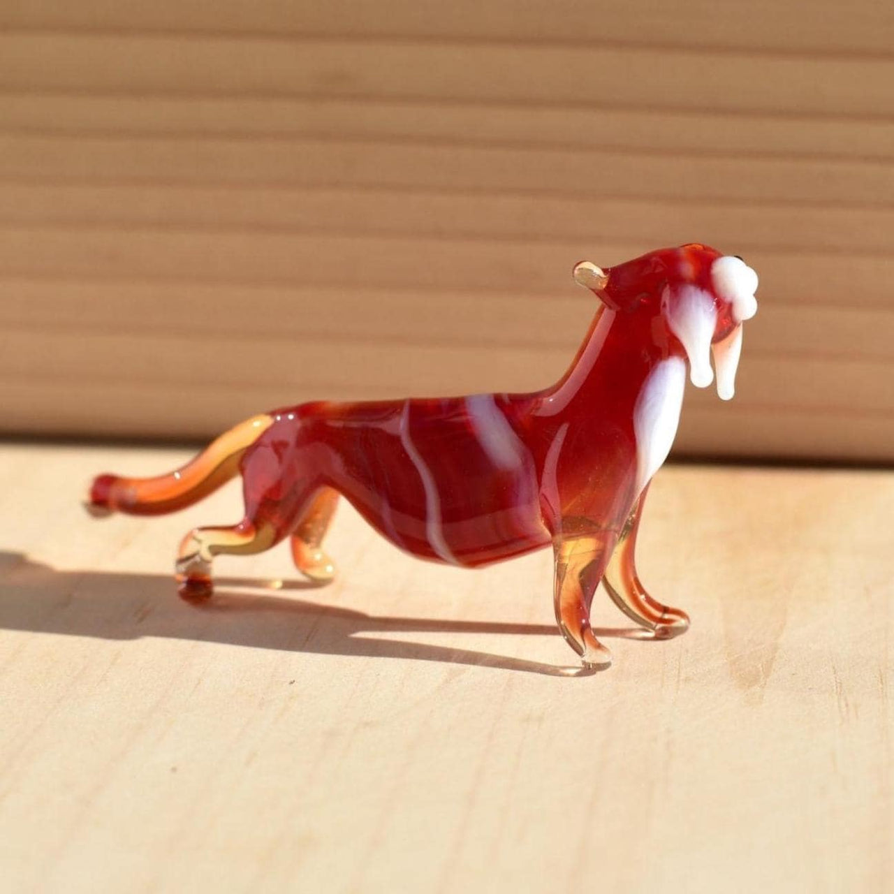 Glass Tiger Figurine, Tiger Statue, Animal Sculpture, Jungle Decor, Tiny Hand Blown Glass, Glass Animals, Blown Glass Animals, Tigers