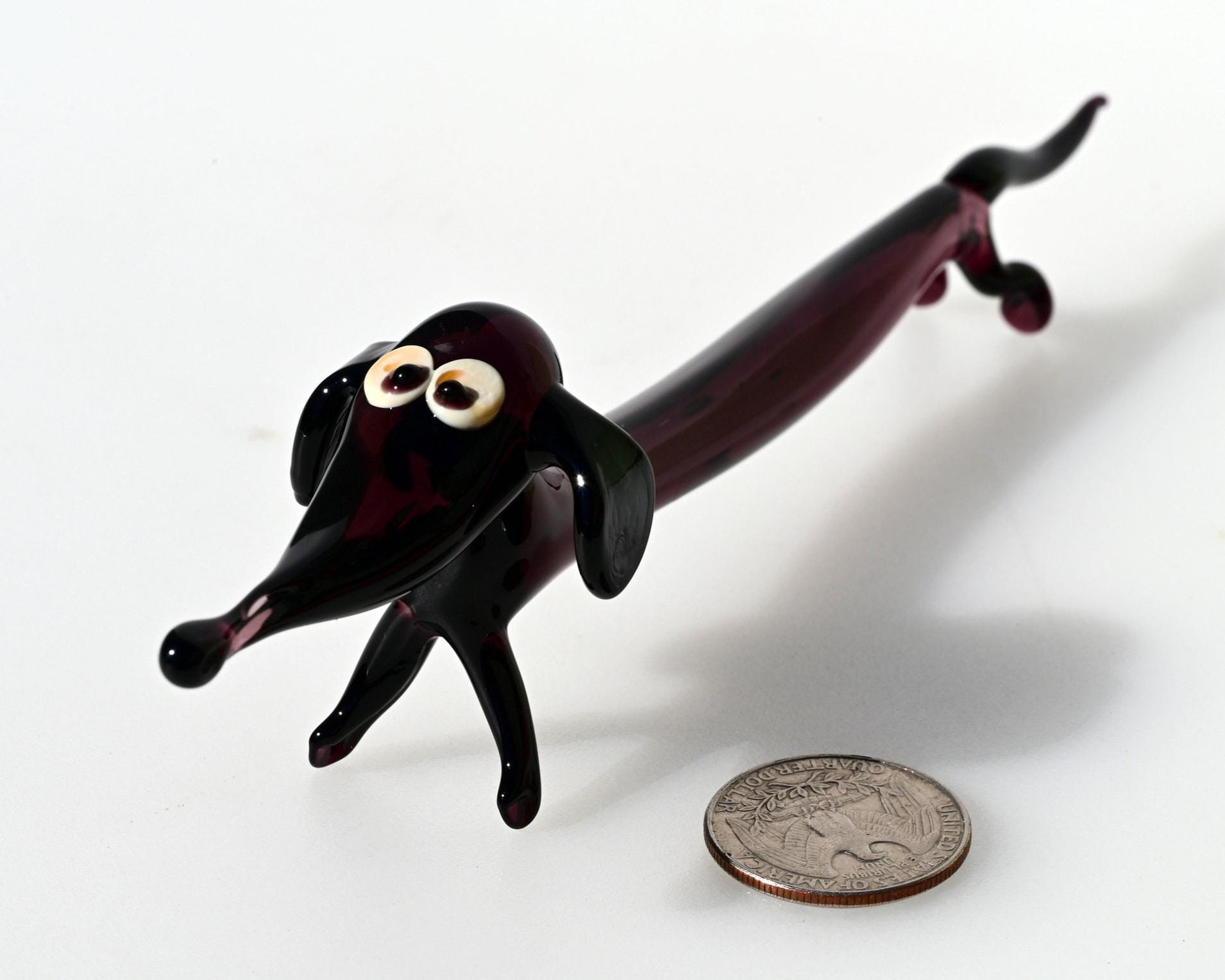 Purple Dachshund Figurine, Dachshund Gifts, Dog Memorial Gift, Wiener Dog Art, Blown Glass Animals, Sausage Dog Decor, Glass Dachshund