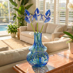 Oceanic Iris Glass Centerpiece