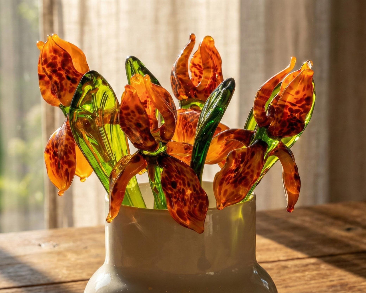 Glass Iris, Glass Birth Month Flower, Glass Flowers Bouquet, Mothers Day Gift, Birth Flower Glass, Mini Glass Flowers, Birthday Gift for Her