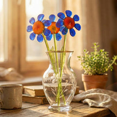 Glass Daisy Bouquet, Blue Daisy Gifts, Daisy Birth Flower, Glass Birth Month Flower, Aster Flower, Glass Flowers Bouquet, Mothers Day Gifts