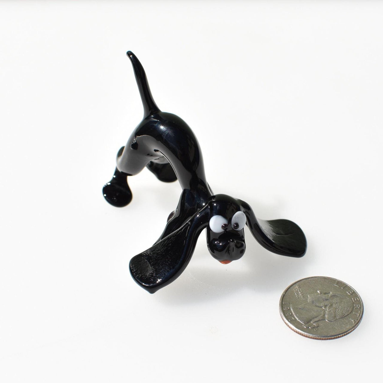 Glass Spaniel Dog Figurine - Glass Animal Statue - Blown Glass Animals - Glass Animal Figurines - Dog Memorial Gift