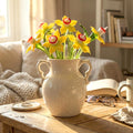 Hand Blown Glass Daffodil Bouquet – Yellow Narcissus Flower, Spring Decor, Birth Flower Glass Figurine, Glass Birth Month Flower