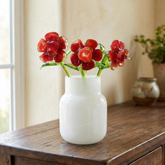 Hand Blown Red Glass Flowers: Collectible Flamework Sculpture, 7 Inch