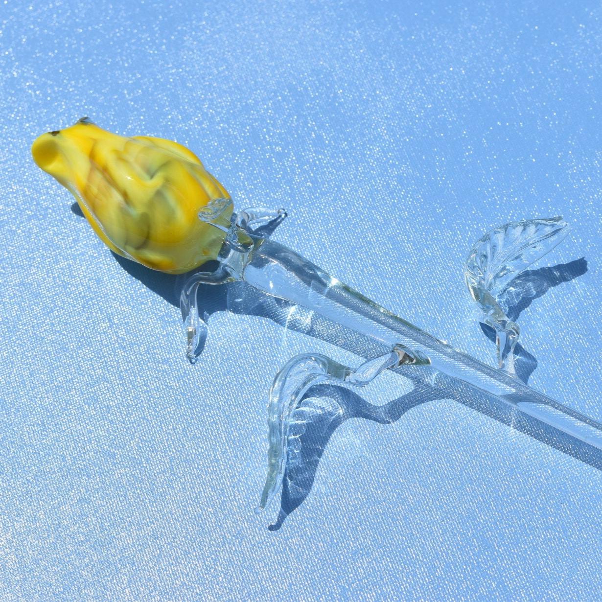 Forever Rose, Yellow Glass Flowers, Glass Flower Bouquet, Eternal Rose, Rose Bouquet, Mothers Day Gifts, Blown Glass Art, Mothers Day